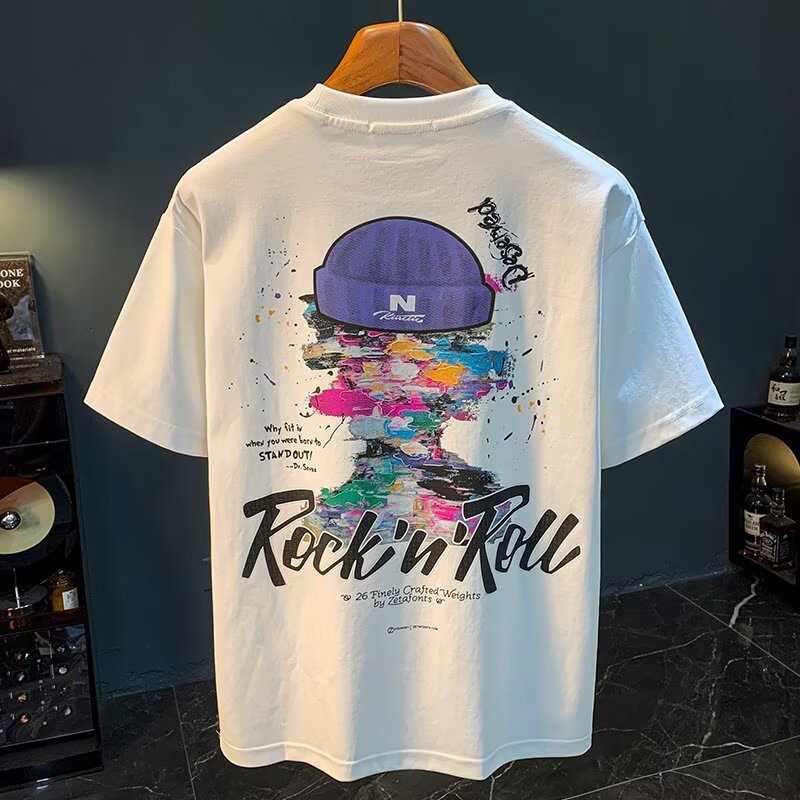 2026 Summer Men's Streetwear T-Shirts | Lightweight Plus-Size Oversized Graphic Casual Versatile Tees