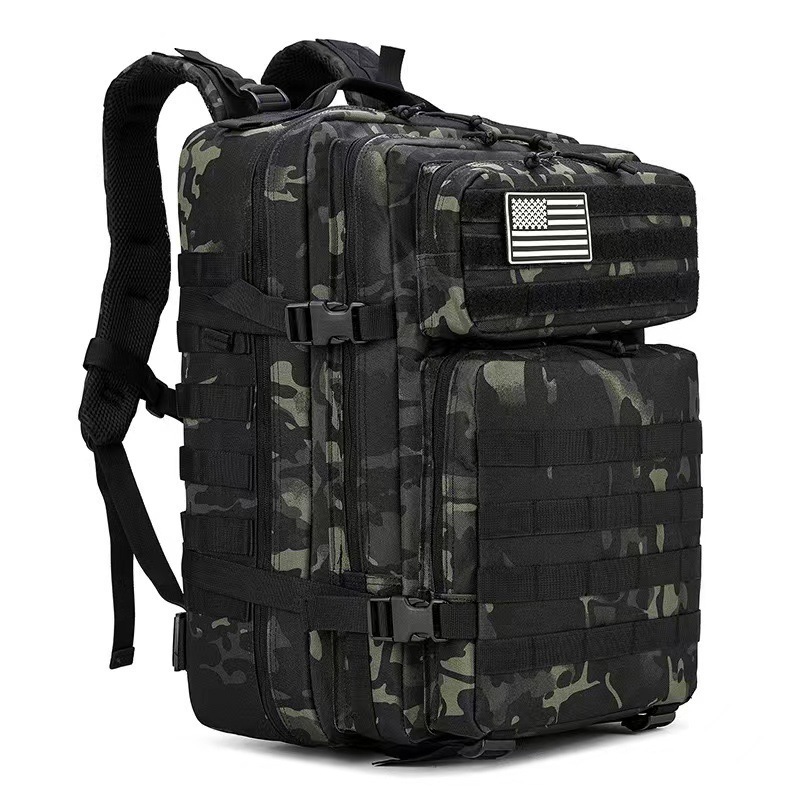 Outdoor Camouflage Tactical Backpack Large Capacity Backpack Large 3P Bag Hiking Bag Military Enthusiast Double Shoulder Outdoor Leisure 241118