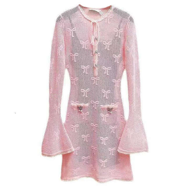 2026 Summer New Designer High end k30 French Jacquard Hollow Lace Knitted Cardigan Lining Women's Clothing