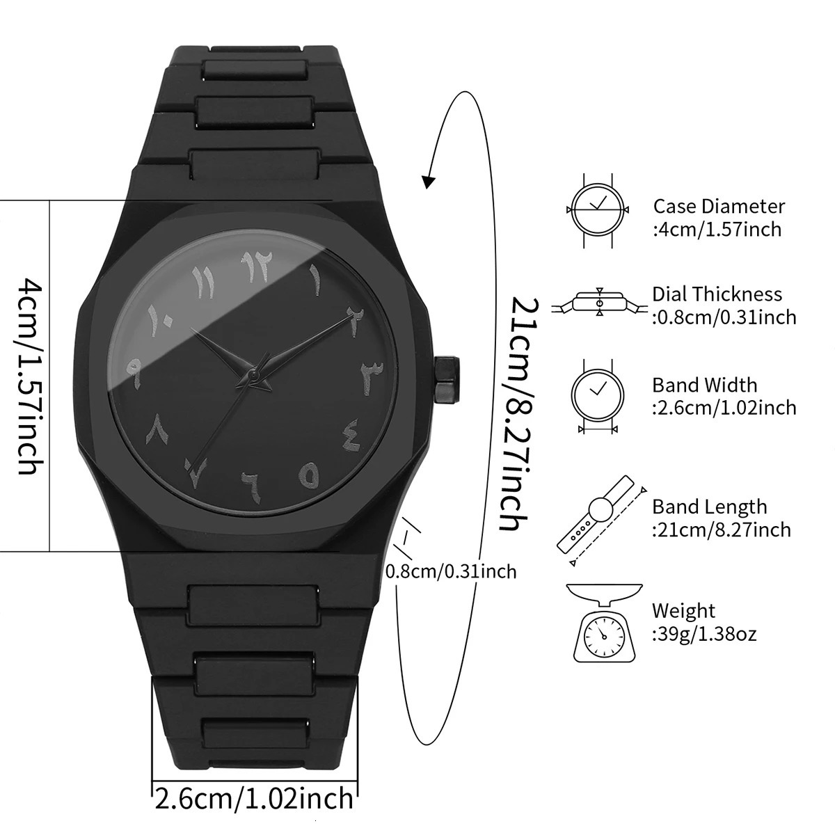 2PCS Fashion Men Quartz Watches Set Casual Plastic Band Man Sports Wristwatch Reloj HombreWithout Box 260325