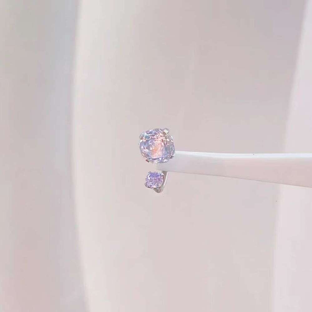 Iris Millennium Rose Cut Zircon Personality Orchid Cross Light Luxury Titanium Steel Ear Bone Stud Horseshoe Hoop Earrings