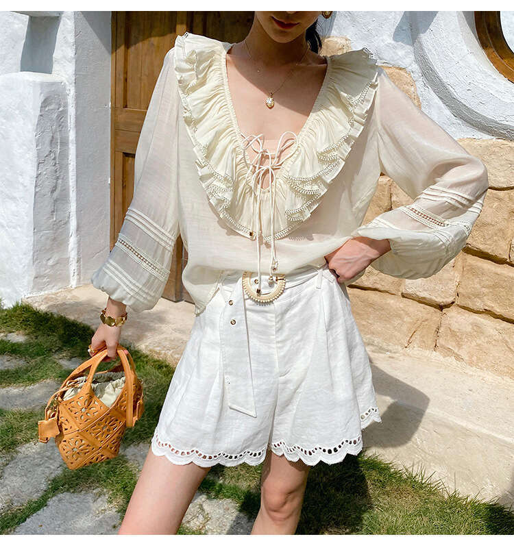2026 A5 Spring New Designer Fashion White French Shirt Long Sleeve Elegant Style Women's