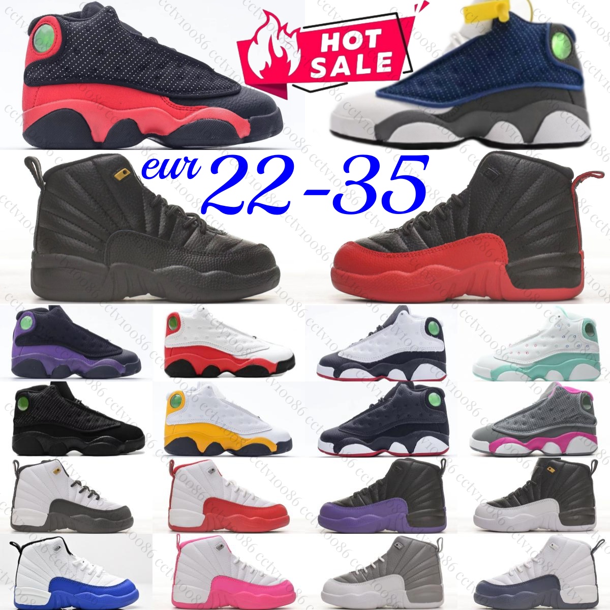Kids Basketball Shoes 12s Boys Girls 12 Sneakers 13s Toddlers 13 Children White Black Trainers Flu Game Cherry Blueberry Purple Royalty Taxi Chicago Playoffs Bred