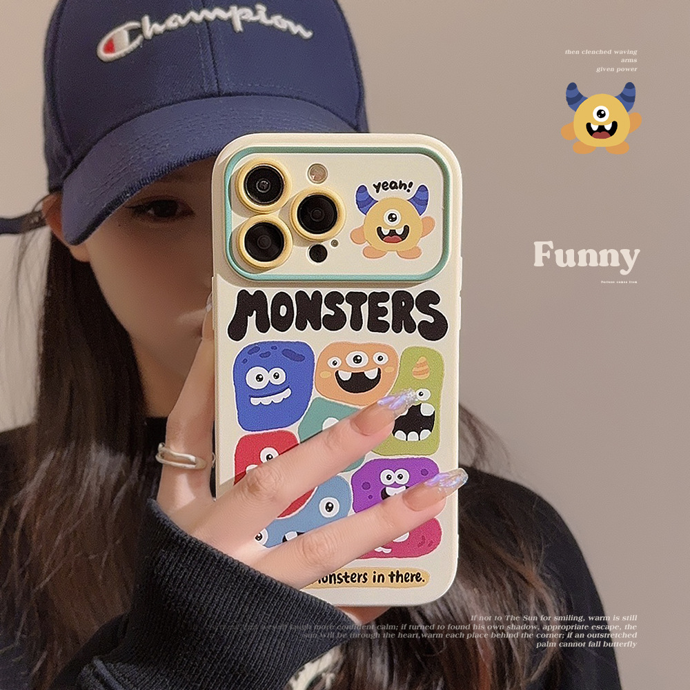Funny Monsters Cartoon Phone Case for iPhone 11-17 Series Cute Anti-Fall Soft Cover
