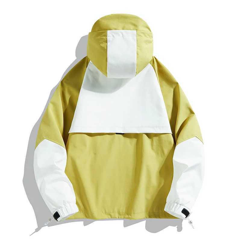 CHRLCK Mens Waterproof Hiking s Windproof Splicing Windbreakers Women Breathable Fishing Camping Trekking Unisex M260325