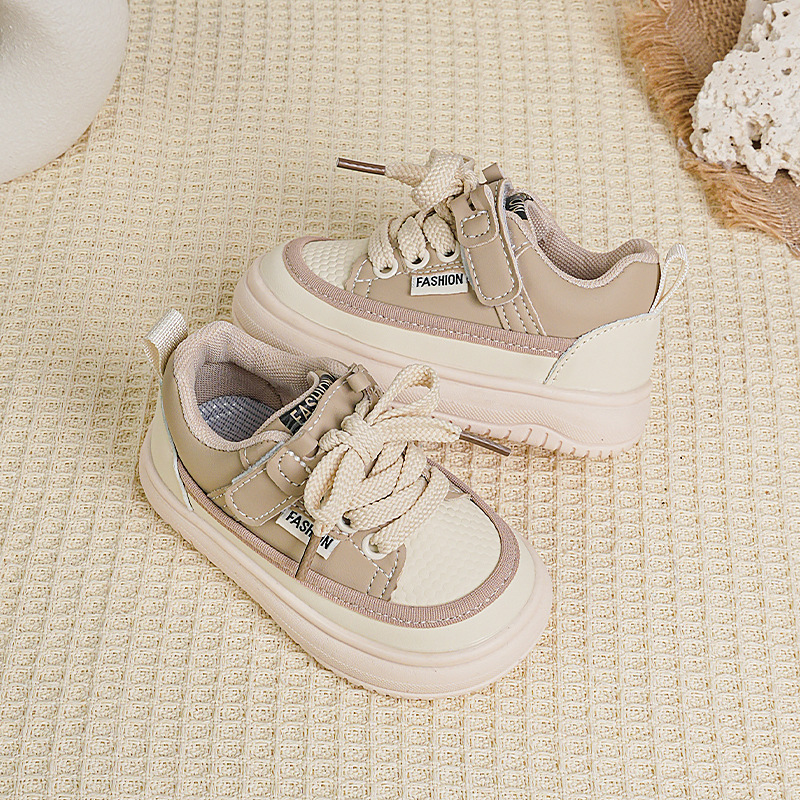 Kids Fashion Sneakers Black Beige Easy On/Off Toddler Shoes Lightweight Breathable Non-Slip Kids Walking Shoes for Play & School Free shipping