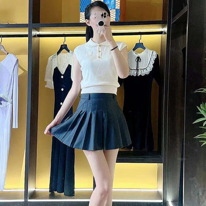 2026 Summer New Designer Sweet and Soft k30 Style Doll Neck Sleeveless Hoodie Knitted Women's Top