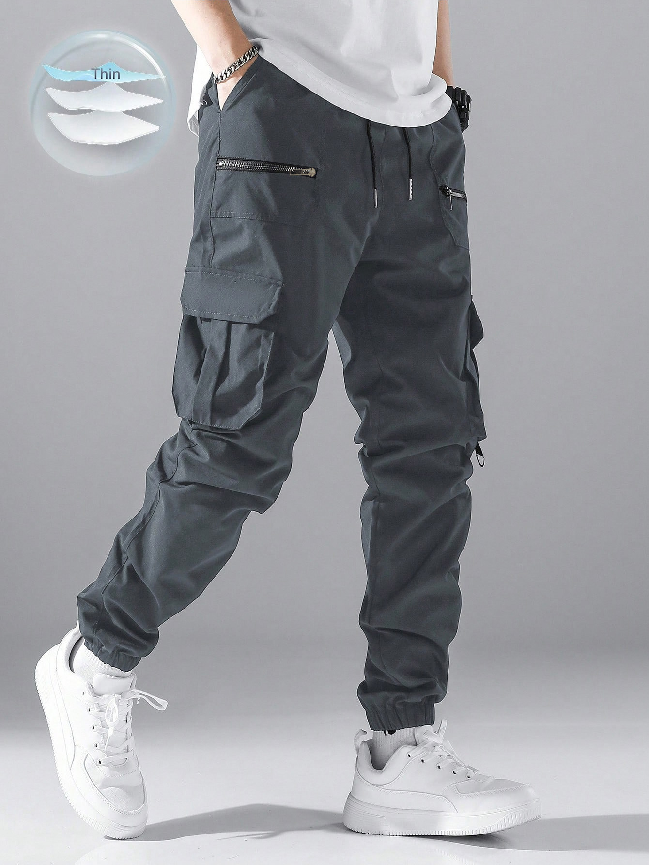 Autumn New Style Jogger Cargo Pants For Men Trendy Versatile Outdoor Essential Pants Multi-pocket Pants Men Summer Thin Casual Sports Pants