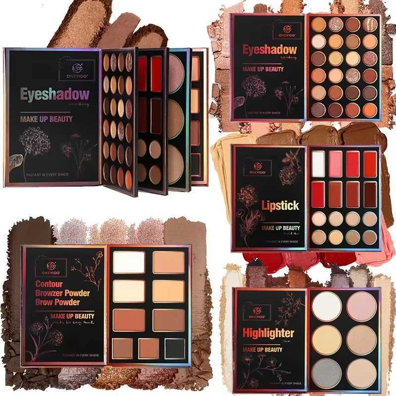 4-Page 55-Color Eyeshadow Palette with 24 Matte Shimmer Shades 6 Lip Glosses 9 Highlighters - Multifunctional Makeup SetXJ260319