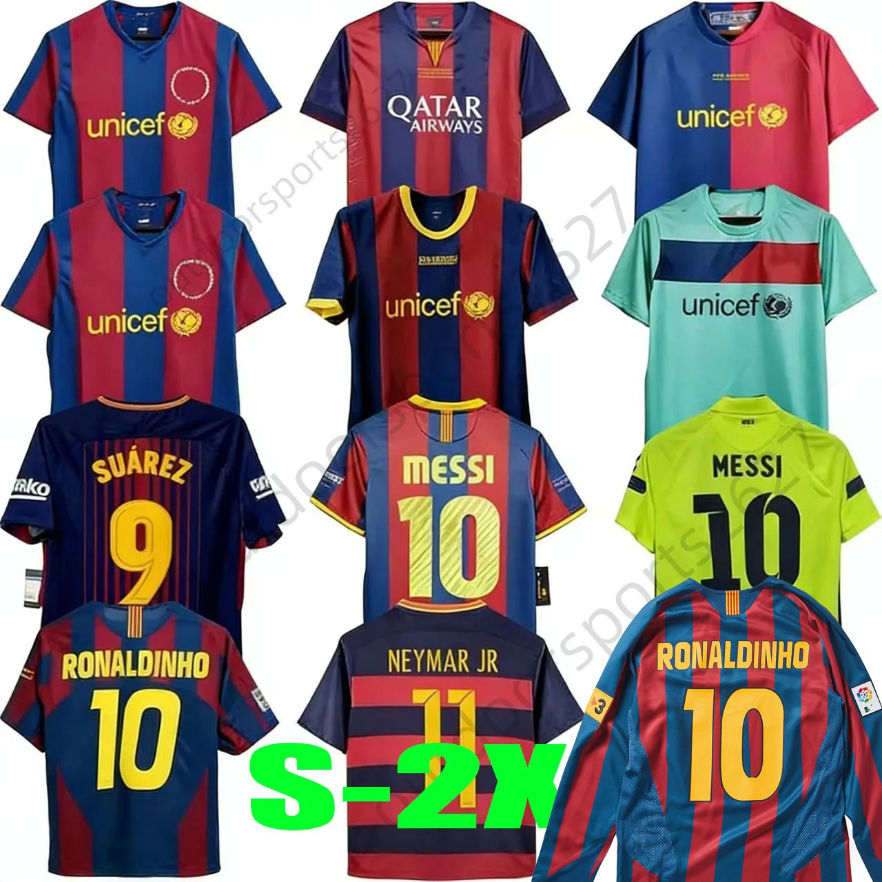 Retro Jersey 99 00 05 06 07 08 09 10 11 14 15 Soccer Ronaldinho A.iniesta Xavi Rivaldo Football Shirts Henry A Iniesta Eto'o PUYOL 1989-2021 th M E S S I RONALDINHO NEYMAR JR