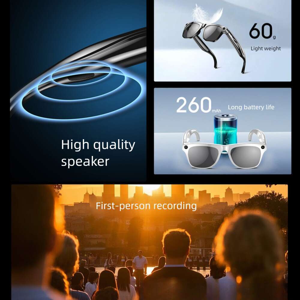 XK One Pro Tech Smart Glasses, AI Camera Voice Control, Bluetooth Translation & Video Recording, Multi-Function Future Glasses CKS