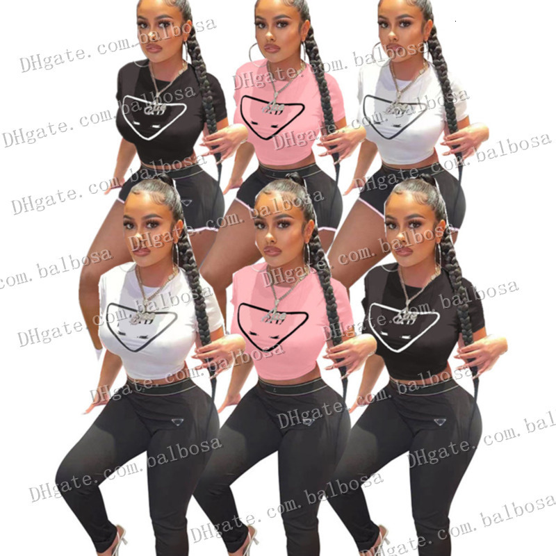 Designer Tracksuits For Womens Casual 2 Two Piece Set Summer Fashion Round Neck Short Sleeve T-shirts Leisure Tshirt Top Tight Pants Shorts Sets