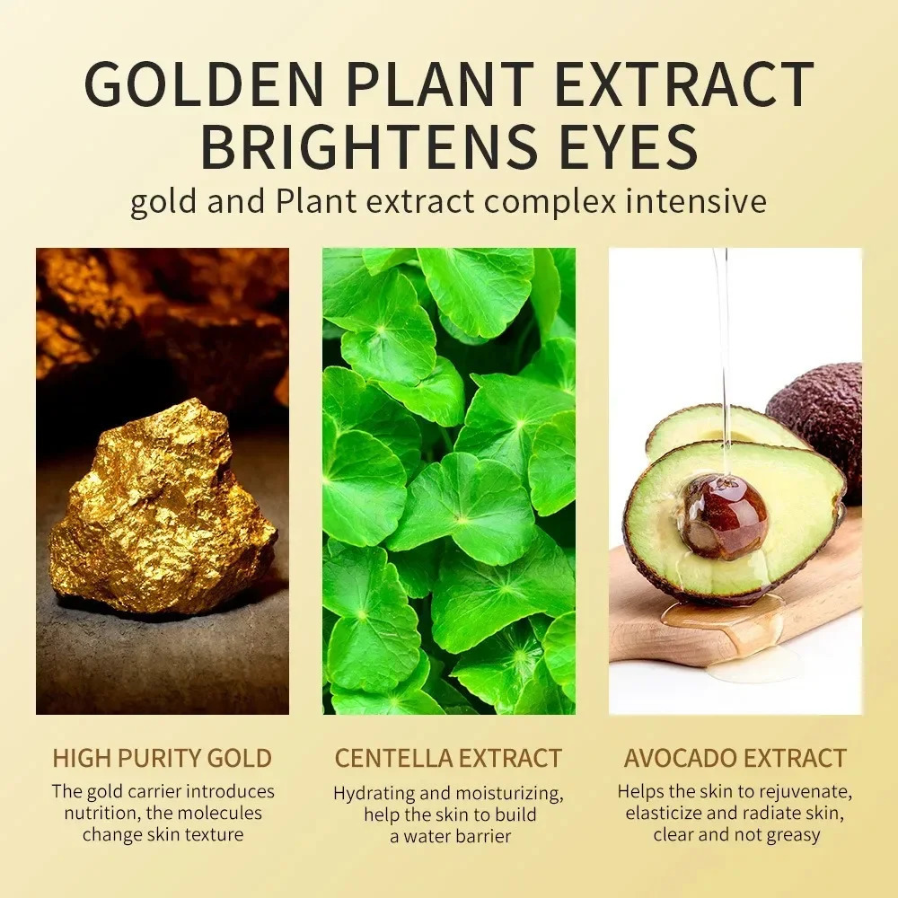 60PCS/120 PCS Eye Mask Avocado Gold Moisturize Firming Improve Eye Bags Eye Patches Anti Eye Patches for Dark Circles 260318