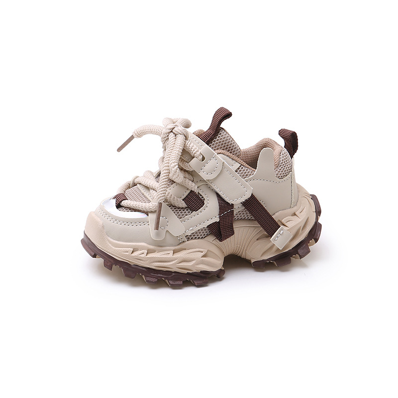 Kids Chunky Trainers Unisex Children's Fashion Sneakers Breathable Mesh Upper Rugged Non-Slip Sole Toddler Walking Shoes Trendy Kids Shoes Hiking