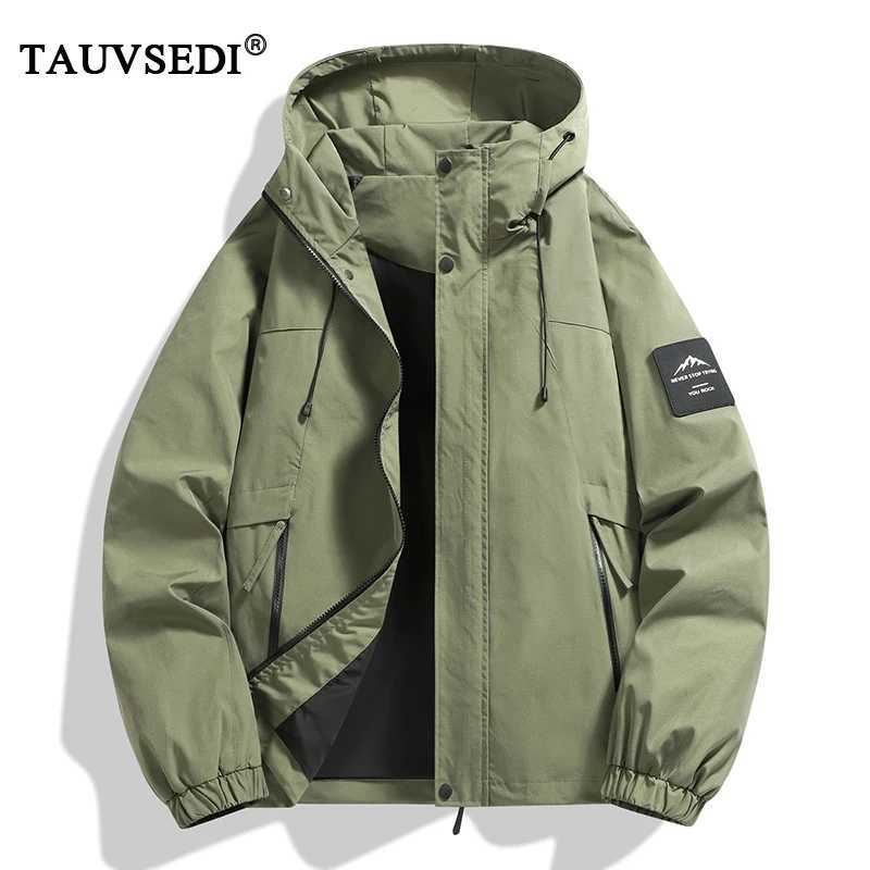 Spring Autumn Men Waterproof Cargo Multi Pocket Man Sports Outdoor Tactical Zip Coat Male Hooded Casual Windproof s M260325