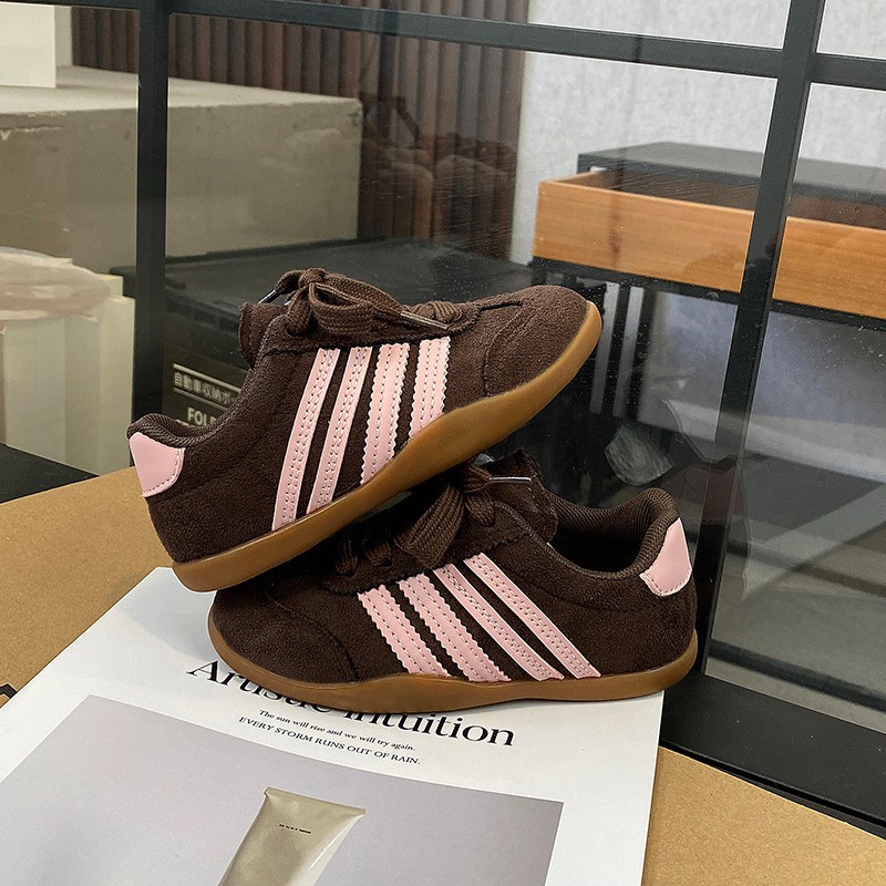 Kids Leopard Print Trainers Retro Brown Toddler Shoes Soft Sole Non-Slip Fashion Sneakers Easy Lace-Up Soft Sole Unisex School Shoes Free shipping