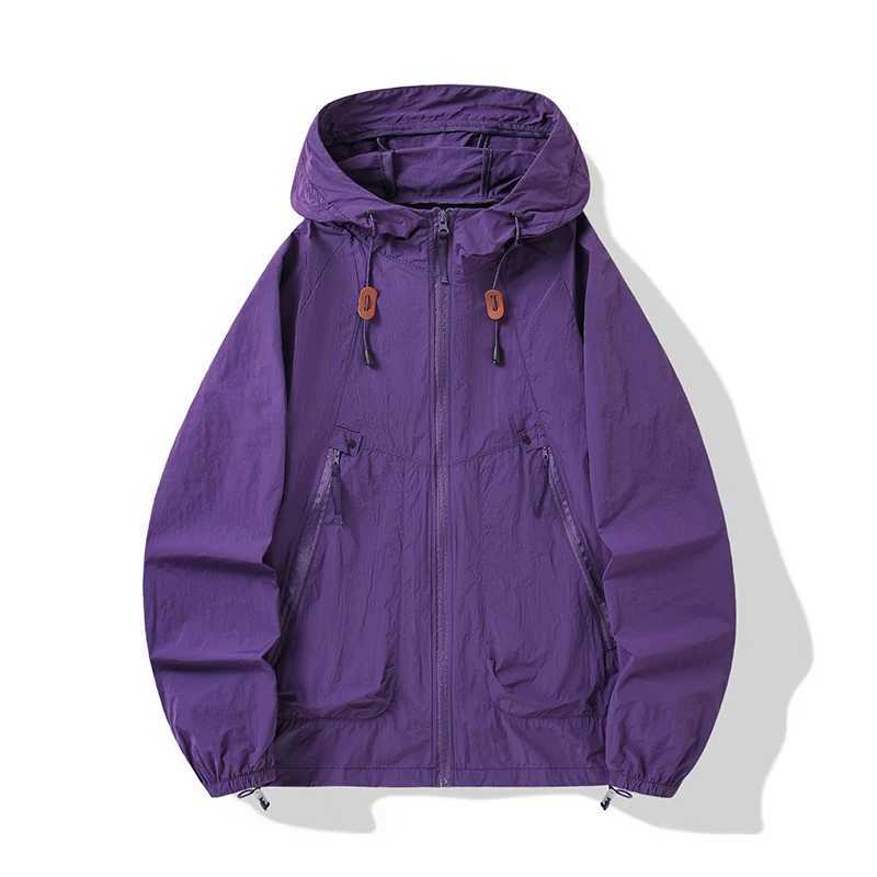 Mens Windproof Waterproof Breathable Male Outdoor Hooded Sunscreen Camping Loose Hooded Hiking Sunscreen M260325