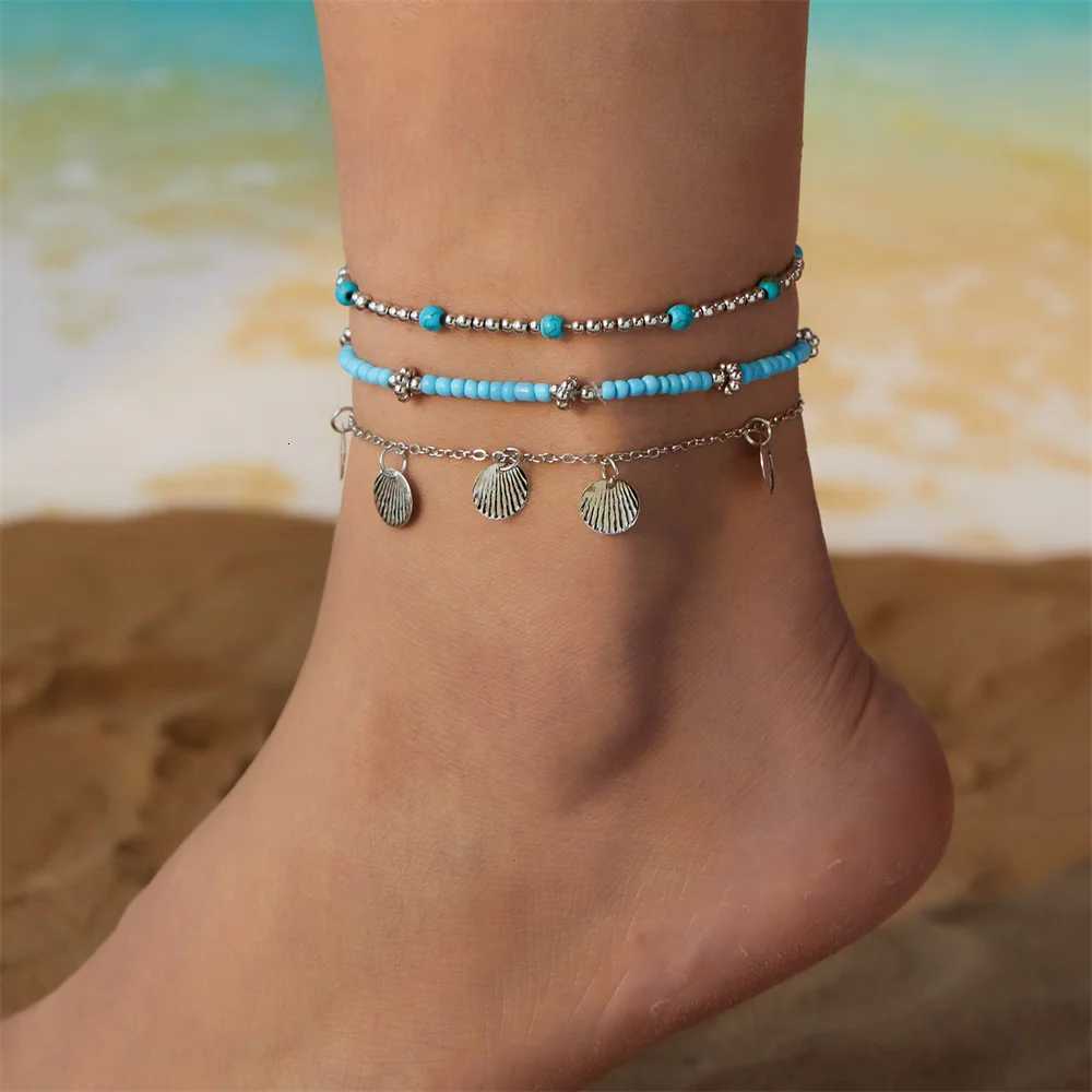 Trendy Round Beads Cute Turtle Starfish Multilayer Anklets For Women Summer Foot Chains Beach Jewelry Ankle Accessories H260325 - view 5