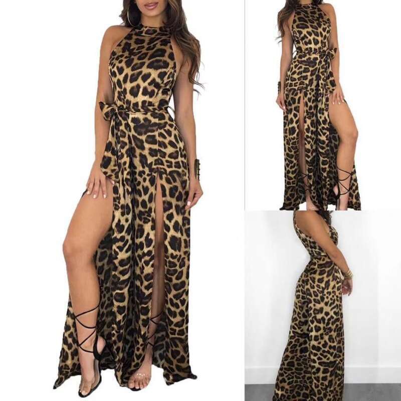 2026 designer hopes sexy summer women's leopard print sleeveless lace up long s4 shirt top