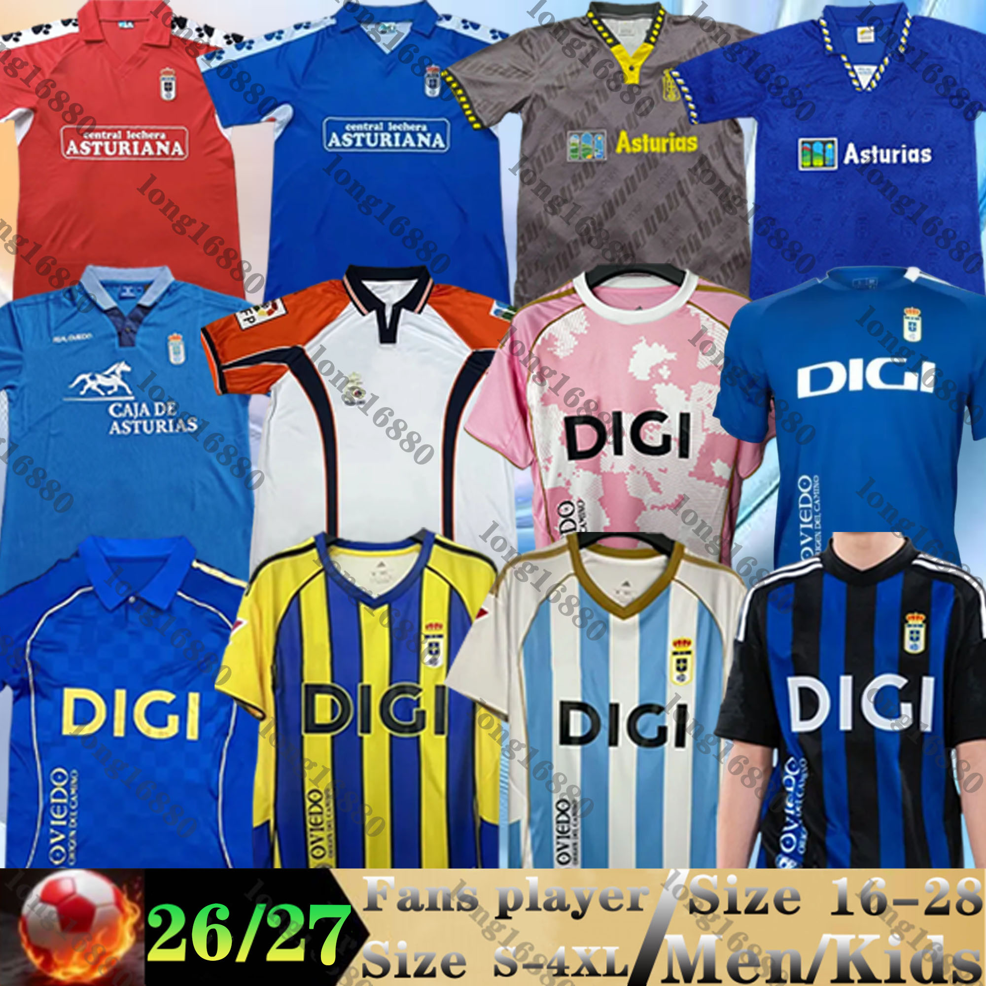 25 26 Real Oviedo Soccer Jerseys Retro jerseys 90 91 92 96 97 JIMMY S.CAZORLA SEBAS MOYANO PAULINO Home Away 3rd CAMARASA HUGO ALEMAO 2025 2026 Football Shirt men kids kit