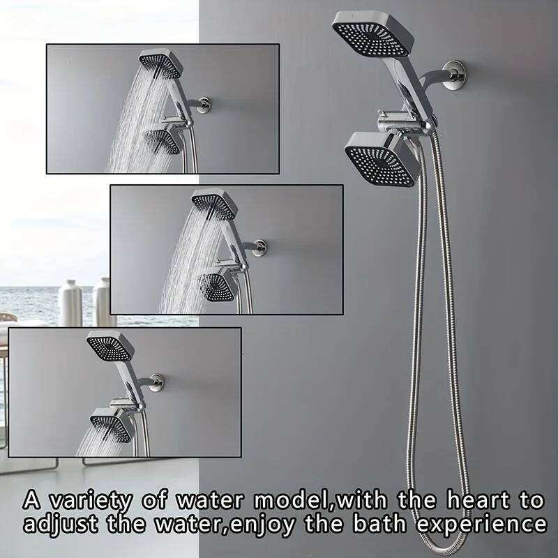 High-Flow 2-in-1 Handheld Rain Shower Head Set, Equipped with Long Hose and T-Shaped Valve - Durable Abs Material, Wall-Mounted,26Y0325