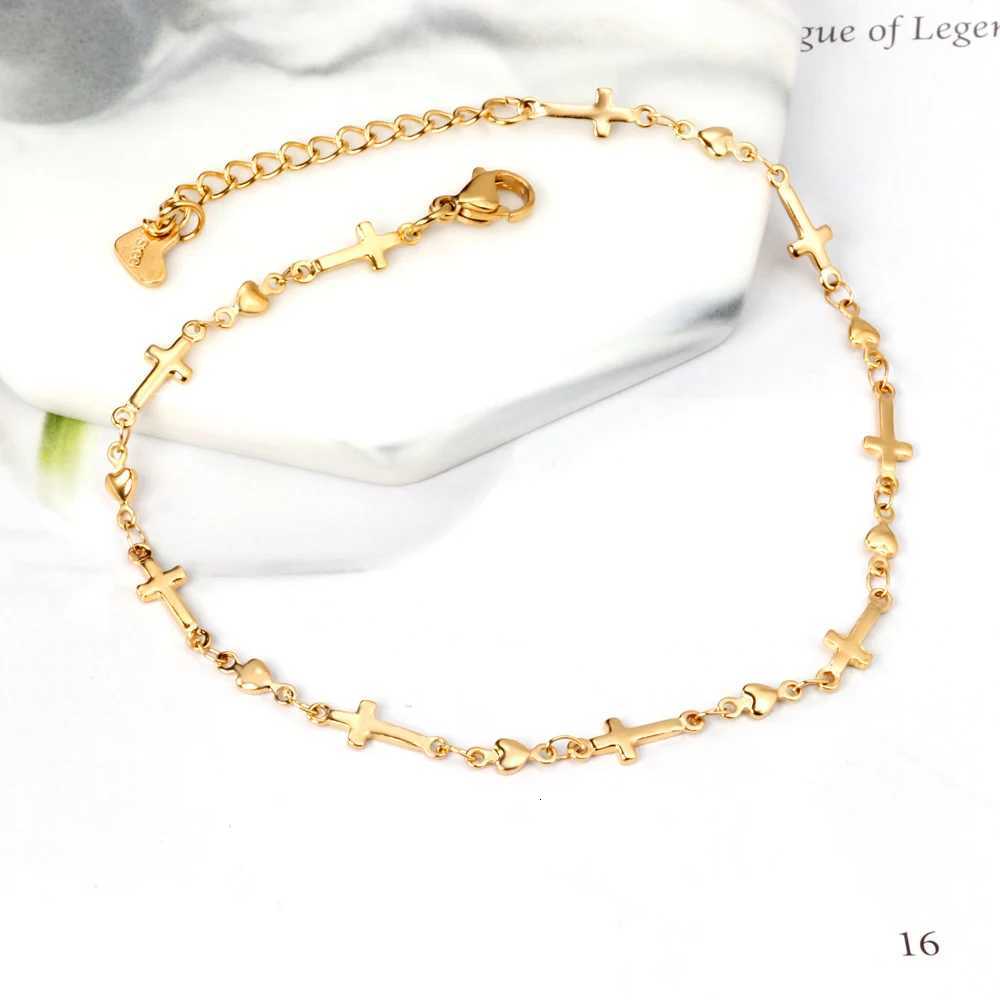 LUXUKISSKIDS Bohemia Gold Plated Tassel Charms Anklets Solid Link Chains Leg Stainless Steel Woman/Girls Summer Jewelry H260325 - view 6