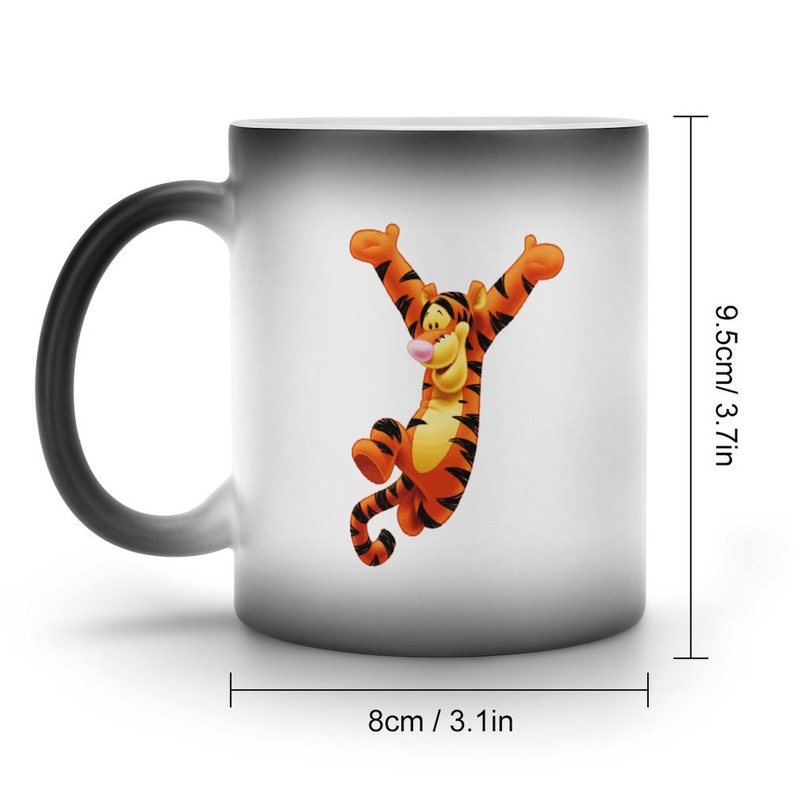 Tigger Winnie The Pooh Mugs Discoloration Drinking Mug Disney Cartoon Ceramic Coffee Cup Funny Magic Cups Heat Changing Mug with Handle Unique Gifts - view 3