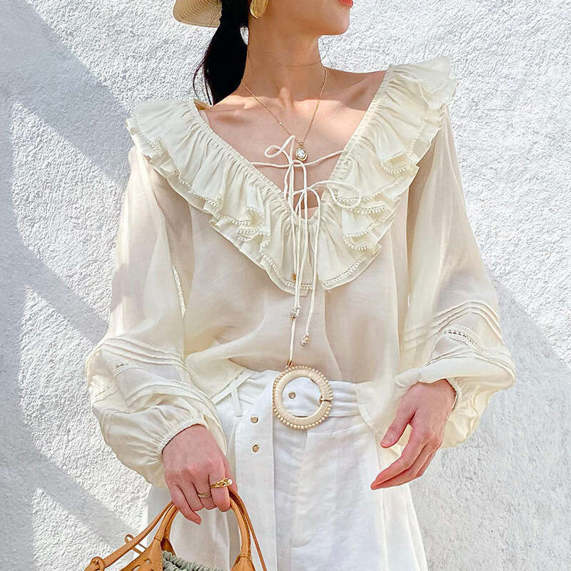 2026 A5 Spring New Designer Fashion White French Shirt Long Sleeve Elegant Style Women's
