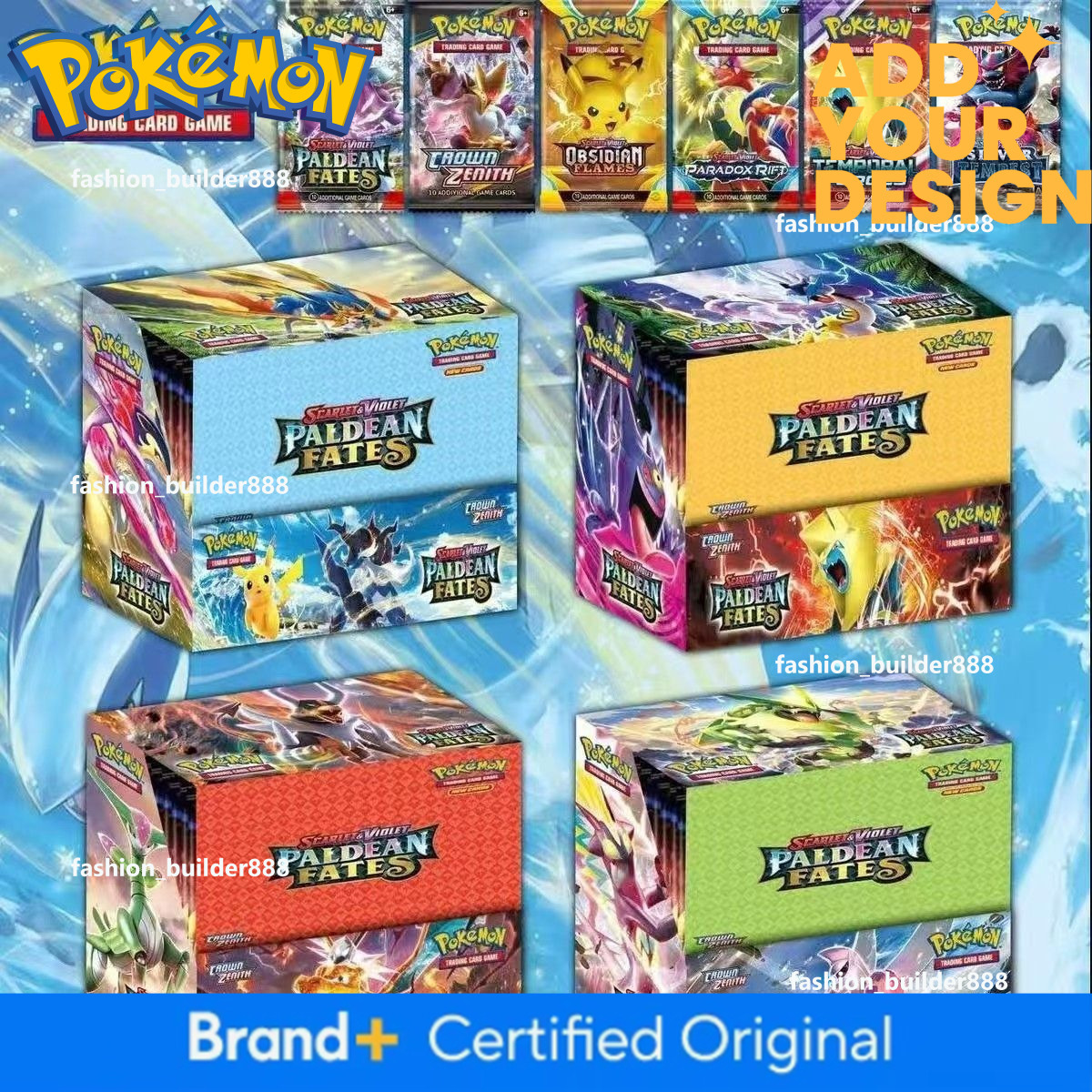English Supply Cards Full Pokemon Blind Box Pet Elves Paldean Fates
