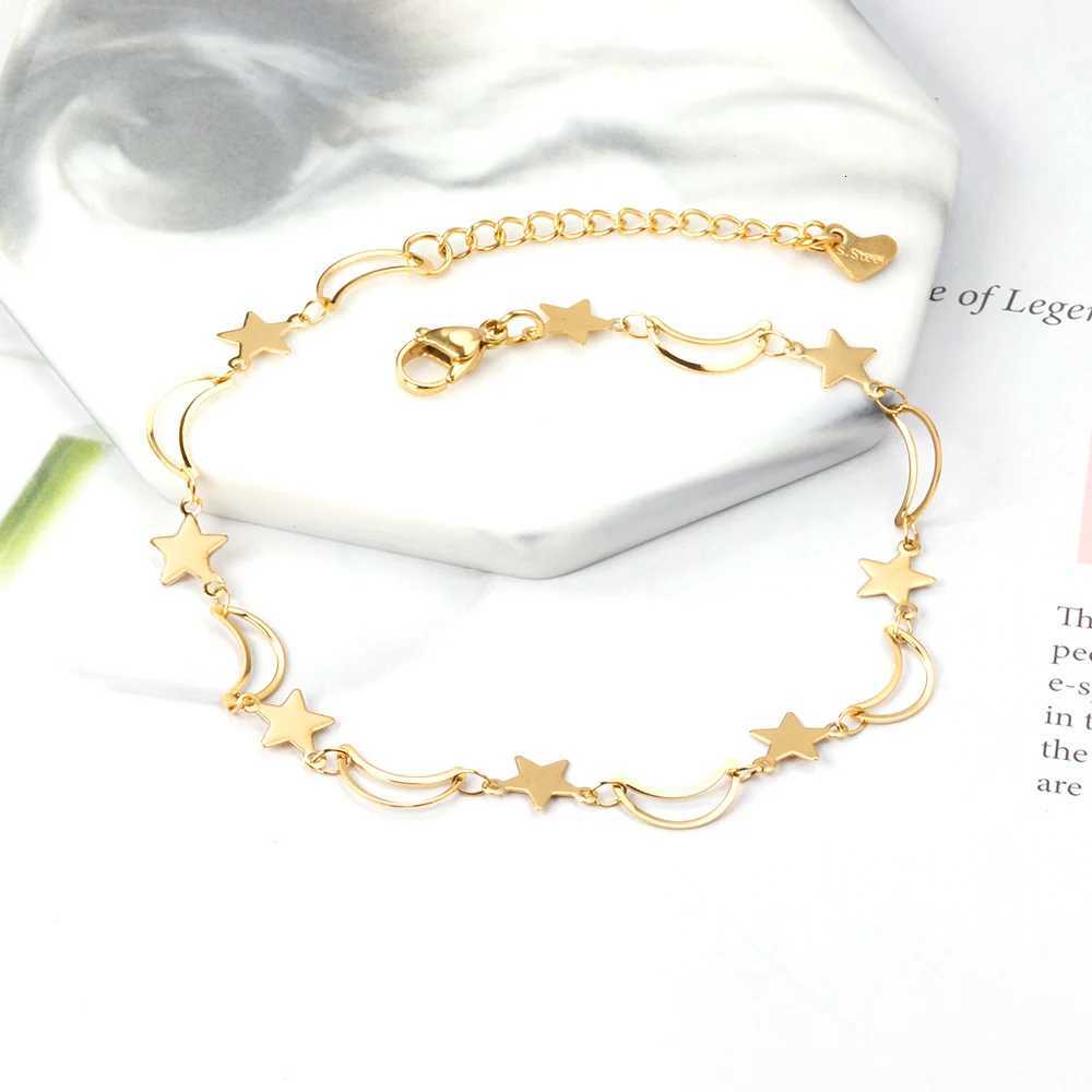LUXUKISSKIDS Bohemia Gold Plated Tassel Charms Anklets Solid Link Chains Leg Stainless Steel Woman/Girls Summer Jewelry H260325 - view 3