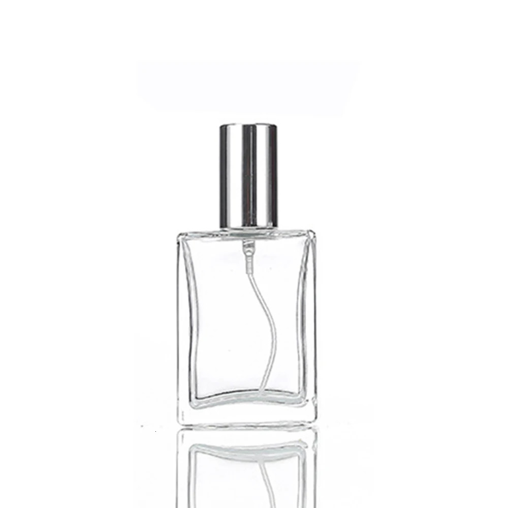 5PCS 10PCS 15ml 30ml 50ml Clear Mini Sample Refillable Perfume Spray Glass Atomizer Bottle With Black Golden Silver Lid 260318