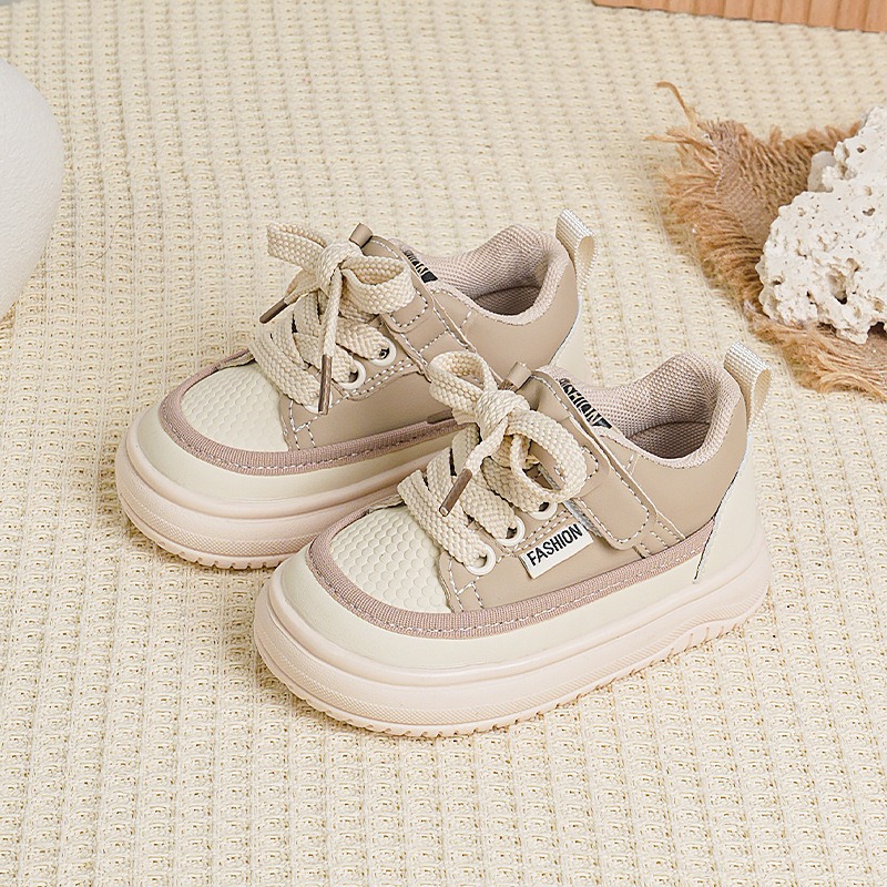 Kids Fashion Sneakers Black Beige Easy On/Off Toddler Shoes Lightweight Breathable Non-Slip Kids Walking Shoes for Play & School Free shipping