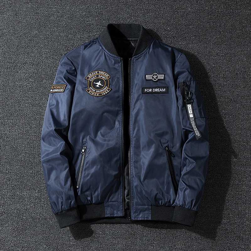 Coat Mens Air Force Pilot Jacket MA1 Autumn/Winter Baseball Suit Trendy Brand Double Sided Thickened Large C260325
