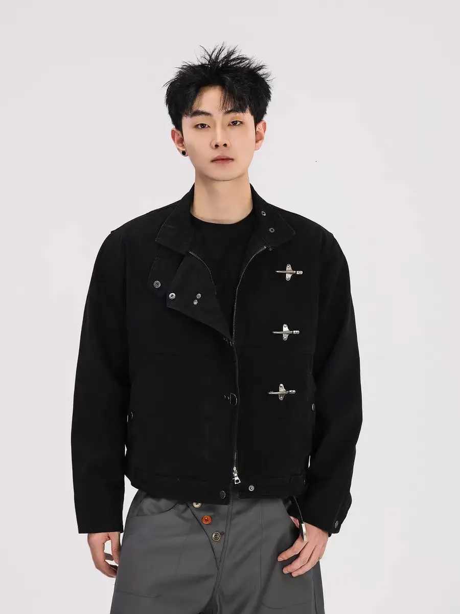 Airplane Button Jacket 2025 American Harajuku Spring And Autumn Mens Personalized Splicing Korean Fashion Retro Casual Jackets C260325