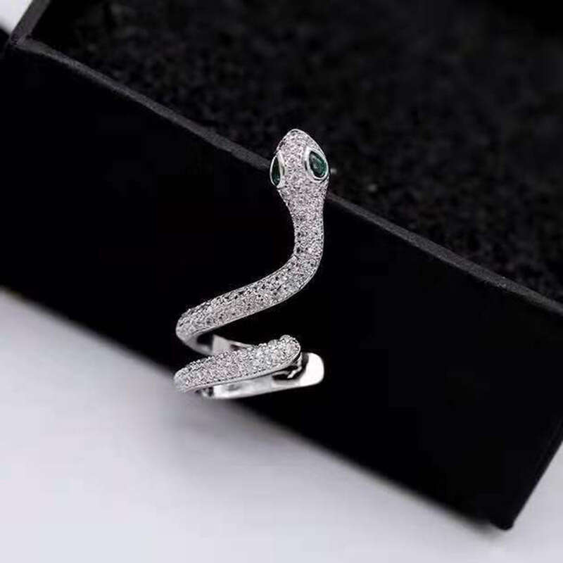 Earrings Electroplated Snake Shaped Ear Cuff With Unique Design Niche High End Feel Micro Inlaid Snake Stud Earrings Exaggerated Silver Designer For W - view 6