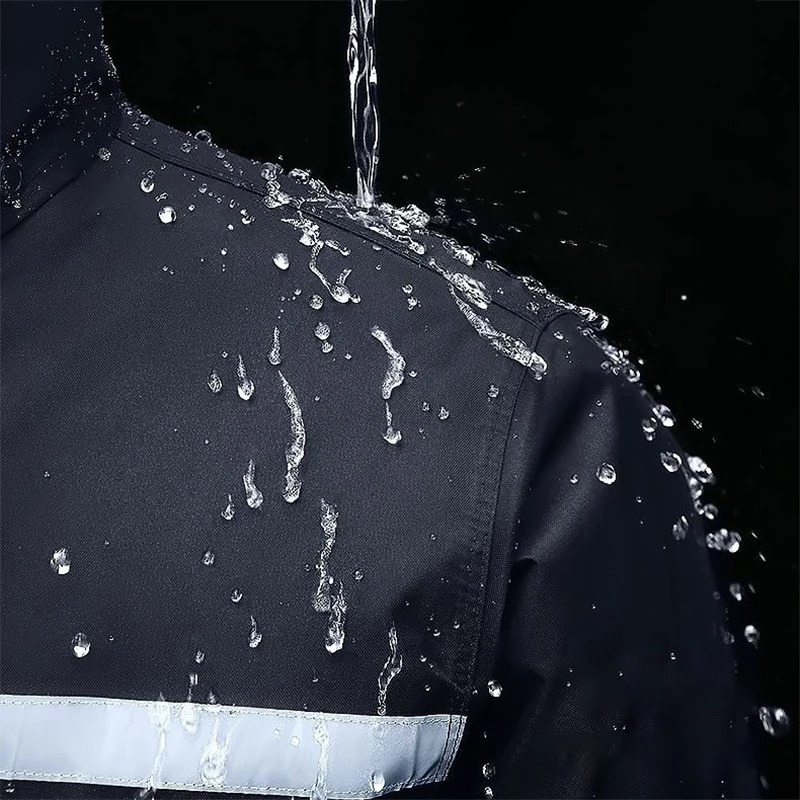 2pcs Hooded Coat Pant Rain Suit For Women Men Outdoor Waterproof Rain Gear With Reflective Strip Motocycle Riding Raincoat 260324 - view 7