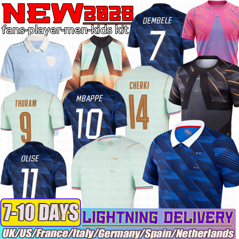 France jersey world cup 2026 MBAPPE OLISE SALIBA EKITIKE soccer jersey UPAMECANO BARCOLA football jersey J-KOUNDE CHERKI KONE CAMAVINGA shirt kids kit