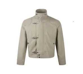 Retro high street American minimalist style unique button design autumn niche fashion casual versatile couple workwear top C260325