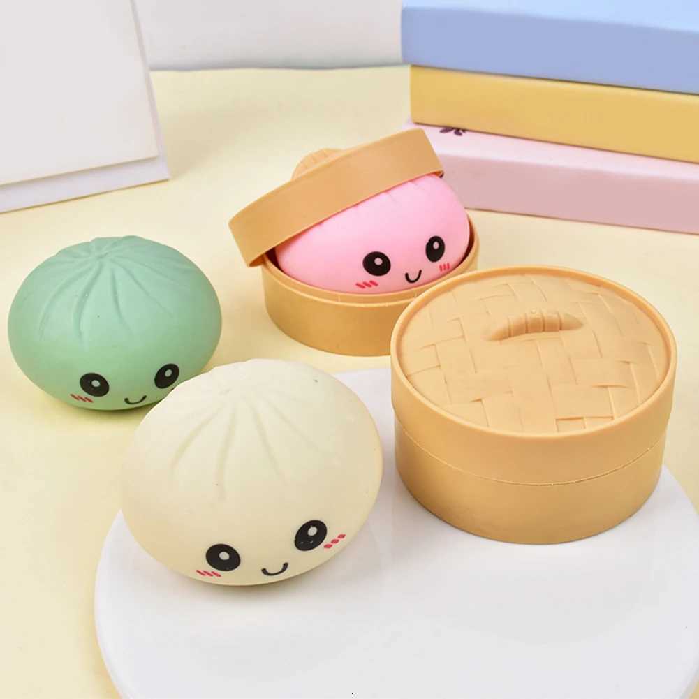 Steamed Stuff Bun Anti-Stress Ball Fidgets Toy Dumpling Squishies Soft Slowing Rebound Foam Toy Ultra-Soft Decompression C260325 C260327