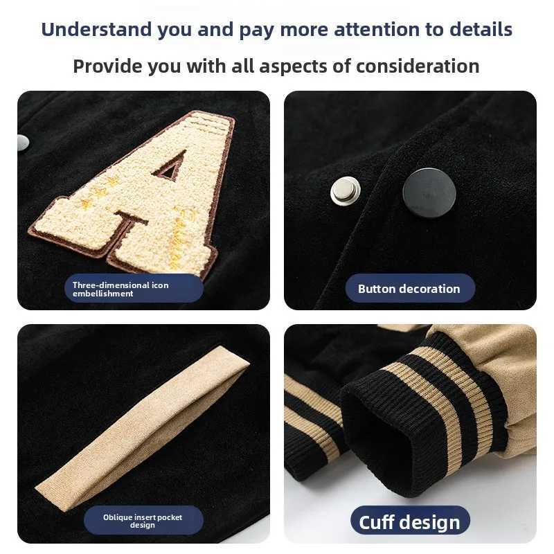 New Baseball Jacket Men Fashion Embroidered Jackets Coats High Street Outwear Man Bomber Jacket Hip Hop Clothing Top C260325