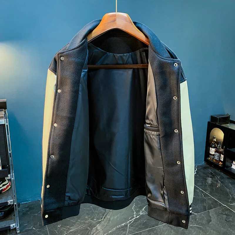 Classic Colorblock Baseball Uniform Mens Coat Stand Collar Fashion Brand High-End Embroidered Jacket All-Matching Clothes C260325