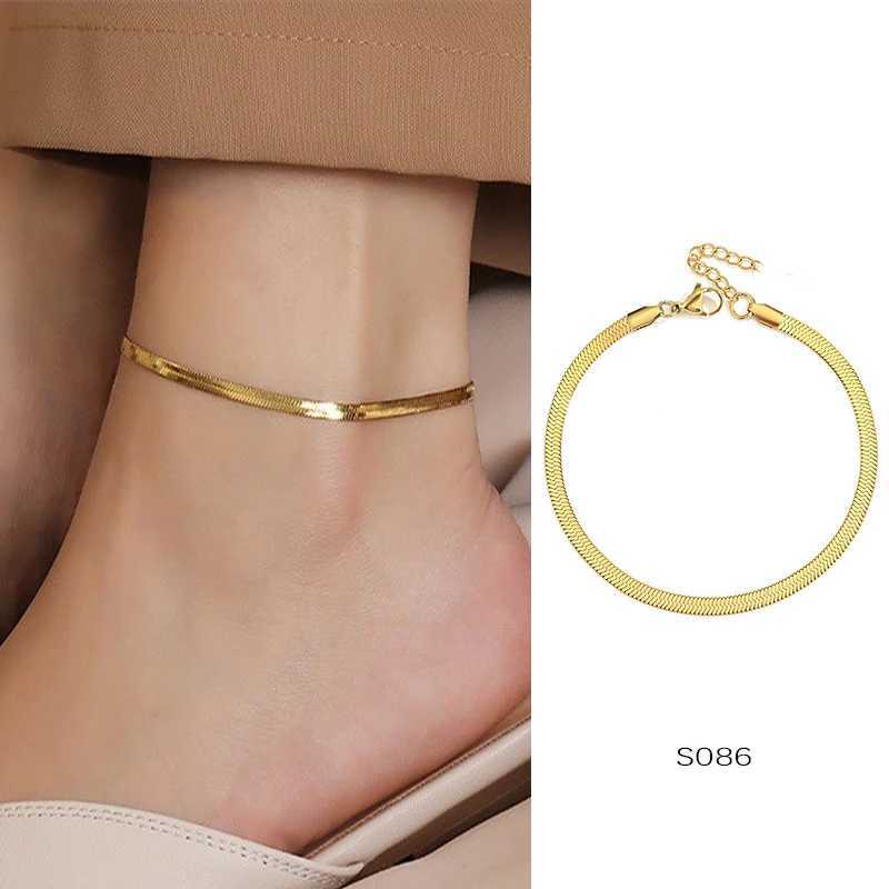 Anklets For Women Stainless Steel 18K Gold Plated High Quality No Tarnish Womens Ankle Foot Chains Luxury Ankle Strap H260325 - view 3