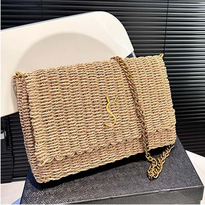 designer beach bag luxury straw tote Women Canvas Bag Shopping Bag holiday High quality Fashion Woven for Summer apricot Outdoor Travel Large Capacity lady Handbag