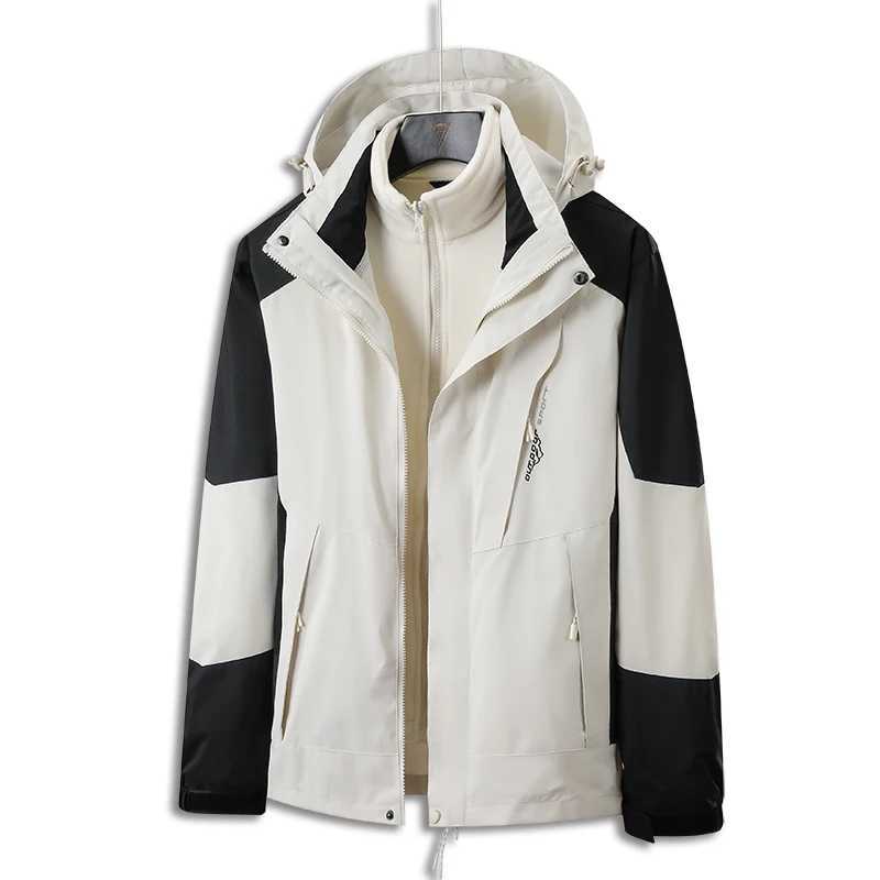 CHRLCK Mens 3 In 1 Thick Hiking Waterproof Fleece Fishing Skiing Windbreaker Outdoor Warm s Women Windproof Coat M260325