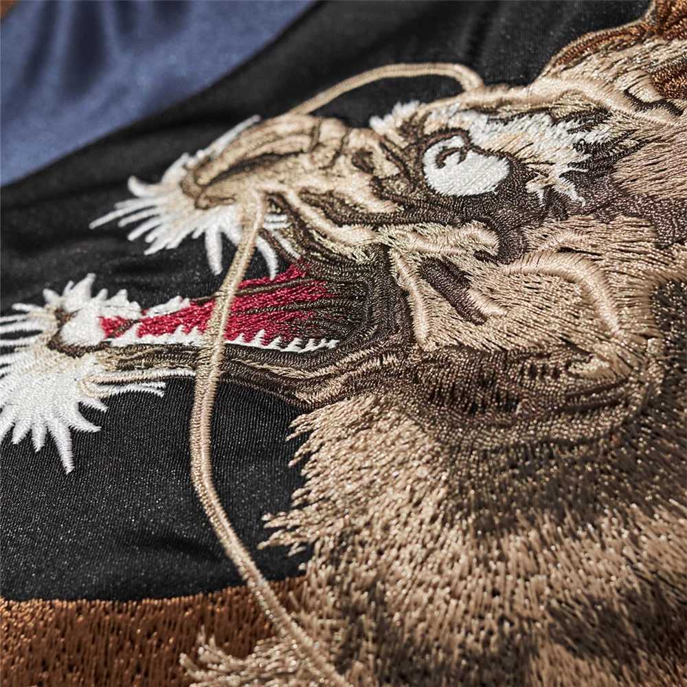 High Quality Mythical Beast Embroidered Jacket Japanese Men Women Couple Boy Baseball Streetwear Harajuku Motorcycle Jacket C260325