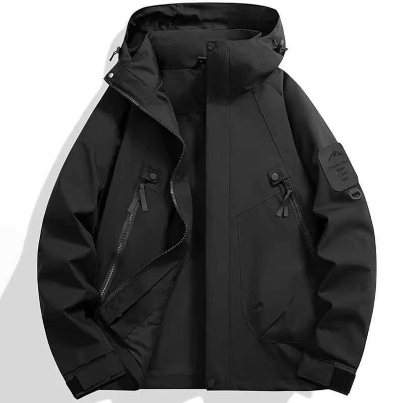 Mens Inner Pocket Hooded Autumn Outdoor Waterproof Comfortable Cycling Travel Climbing Mountaineering Windbreaker M260325