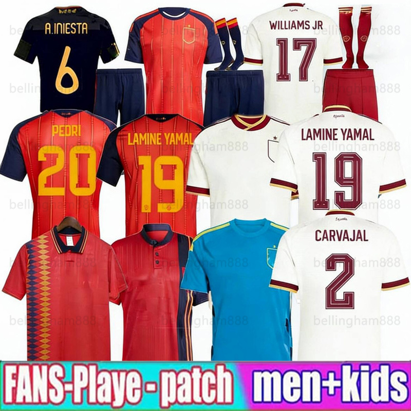 new 2026 Spain Jersey Lamine Yamal jersey WILLIAMS RODRIGO Pedri Olmo Gavi Merino Soccer Jersey Joselu Carvajal Espana Jersey world cup Football Shirt Men Kids Kit
