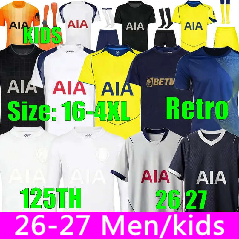 Tottenham 25 26 27 Hotpsurs kits 1901 FA Cup 125th Anniversary Kit RICHARLISON KUDUS TOT Soccer Jerseys GALLAGHER COYS Jersey XAVI THFC men kids kit Retro