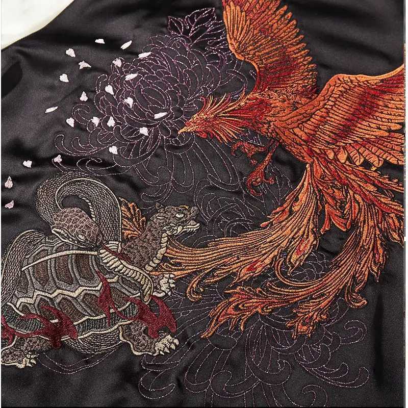 Mens Jacket Harajuku Chinese Style Streetwear Four Beast Embroidery Baseball Coat Loose Fit Color Block Youth Casual Retro Trend C260325