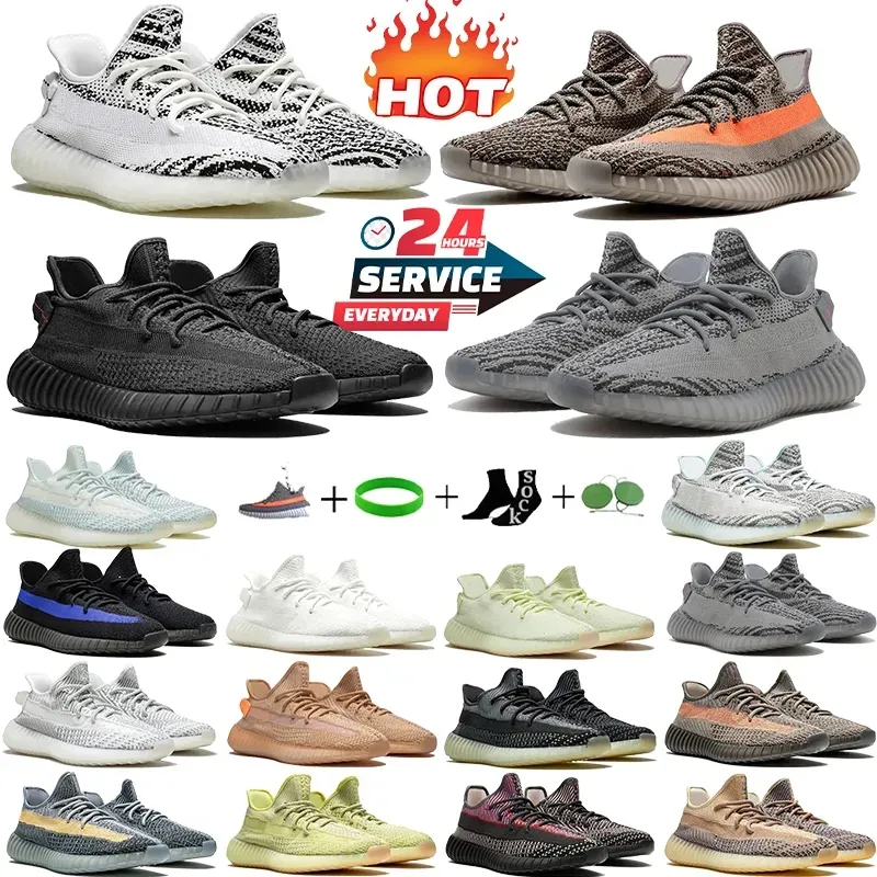 Designer Running trainers 350 Breathable for men women triple pure Mesh Leather Reflective sneaker men women Outdoor Jogging Training shoes